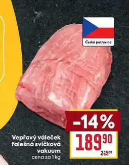 Billa Vepřový váleček falešná svíčková vakuum cena za 1 kg nabídka