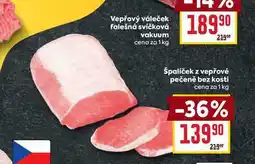 Billa Vepřový váleček falešná svíčková vakuum cena za 1 kg nabídka