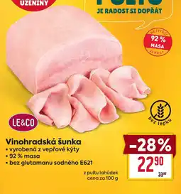 Billa Vinohradská šunka 100g nabídka