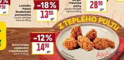 Kuřecí křídla obalovaná z teplého pultu cena za 100 g
