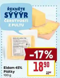 Billa Eidam 45% Plátky 100 g nabídka