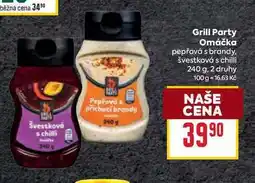 Billa Grill Party Omáčka pepřová s brandy, švestková s chilli 240 g nabídka