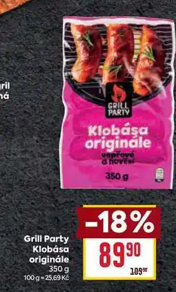 Billa Grill Party Klobása originále 350 g nabídka