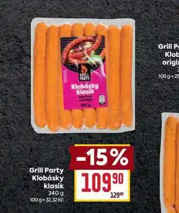 Billa Grill Party Klobásky klasik 340 g nabídka