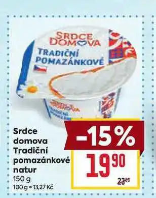 Billa Srdce domova Tradiční pomazánkové natur 150 g nabídka