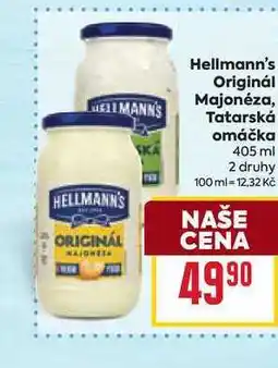 Billa Hellmann's Originál Majonéza, Tatarská omáčka 405 ml nabídka