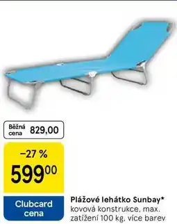 Tesco Plážové lehátko Sunbay, kovová konstrukce, max. zatížení 100 kg nabídka