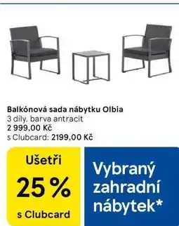 Tesco Balkónová sada nábytku Olbia, 3 díly, barva antracit nabídka