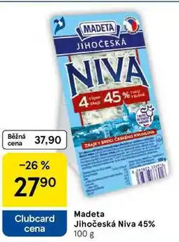 Tesco Madeta Jihočeská Niva 45%, 100 g nabídka