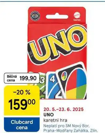 Tesco UNO karetni hra nabídka