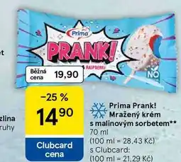 Tesco Prima Prank! Mražený krém s malinovým sorbetem, 70 ml nabídka