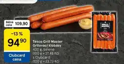 Tesco Tesco Grill Master Grilovací klobásy, 400 g, balené nabídka