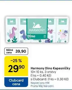 Tesco Harmony Dino Kapesníčky, 10x 10 ks. 3 vrstvy nabídka