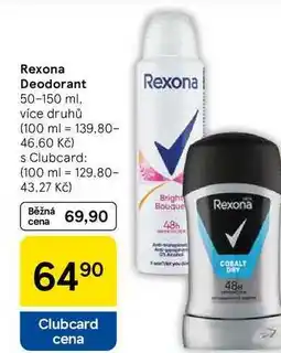Tesco Rexona Deodorant, 50-150 ml nabídka