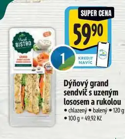 Albert Dýňový grand sendvič s uzeným lososem a rukolou 120 g nabídka