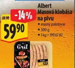 Albert Albert Masová klobása na pivu nabídka