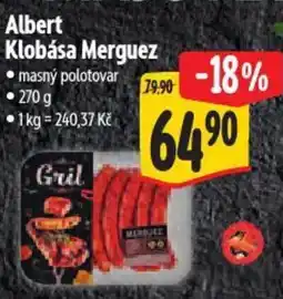 Albert Albert Klobása Merguez nabídka