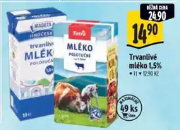 Albert Trvanlivé mléko 1,5 nabídka