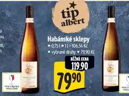 Albert Habánské sklepy nabídka