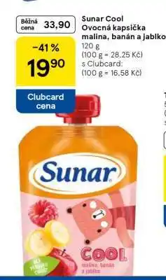 Tesco Sunar Cool Ovocná kapsička malina, banán a jablko nabídka