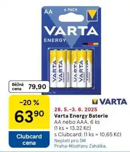 Tesco Varta Energy Baterie nabídka
