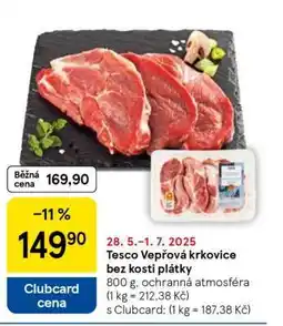 Tesco Tesco Vepřová krkovice bez kosti plátky nabídka