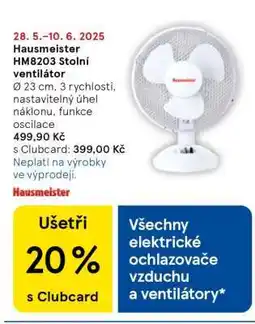 Tesco Hausmeister HM8203 Stolní ventilátor nabídka