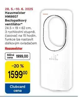 Tesco Hausmeister HM8607 Bezlopatkový ventilátor nabídka