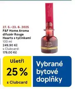 Tesco F&F Home Aroma difuzér Rouge Hearts s tyčinkami nabídka