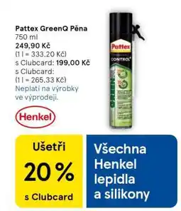 Tesco Pattex GreenQ Pěna nabídka
