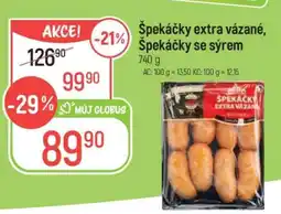 Globus Špekáčky extra vázané, Špekáčky se sýrem nabídka