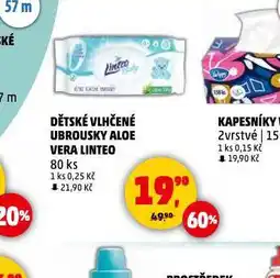 Penny Market Linteo baby dětské vlhčené ubrousky nabídka