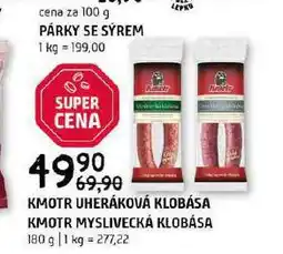 Terno Kmotr myslivecká klobása nabídka