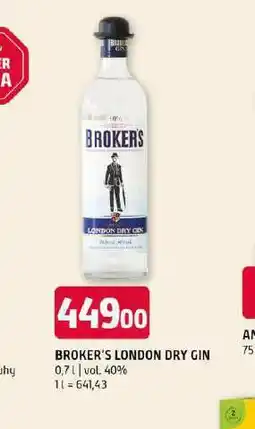 Terno Broker´s london dry gin nabídka
