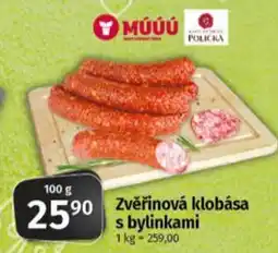 Coop Zvěřinová klobása s bylinkami nabídka