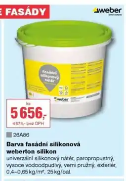 DEK Barva fasádní silikonová Weberton silikon nabídka