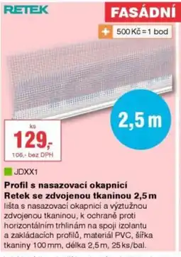 DEK Profil s nasazovací okapnicí Retek se zdvojenou tkaninou nabídka
