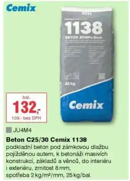 DEK Beton C25/30 Cemix 1138 nabídka