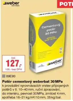 DEK Potěr cementový weberbat 30 MPa nabídka