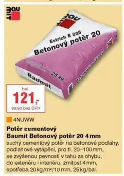 DEK Potěr cementový Baumit Betonový potěr 20 nabídka