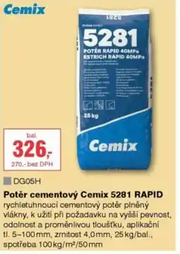 DEK Potěr cementový Cemix 5281 RAPID nabídka