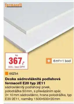 DEK Deska sádrovláknitá podlahová Fermacell E20 typ 2E11 nabídka