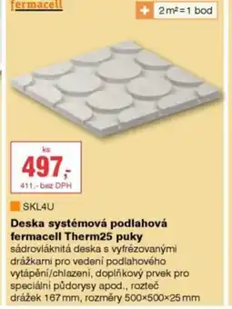 DEK Deska systémová podlahová Fermacell Therm25 puky nabídka