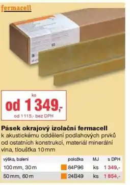DEK Pásek okrajový izolační fermacell nabídka