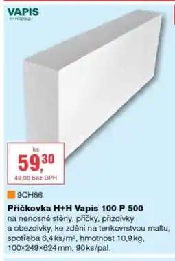 DEK Příčkovka H+H Vapis 100 P 500 nabídka