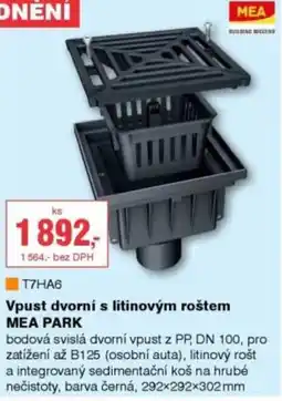 DEK Vpust dvorní s litinovým roštem MEA Park nabídka