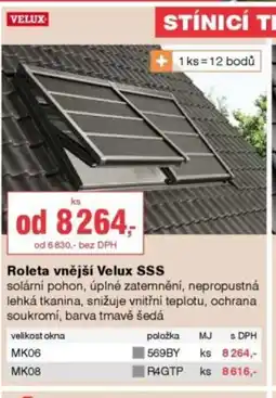 DEK Roleta vnější Velux SSS nabídka