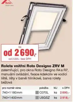 DEK Roleta vnitřní Roto Designo ZRV M nabídka