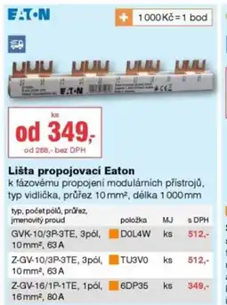 DEK Lišta propojovací Eaton nabídka