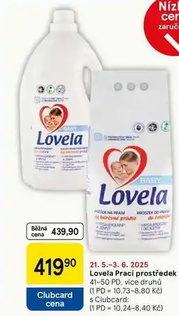 Tesco Lovela Prací prostředek, 41-50 PD, více druhů nabídka
